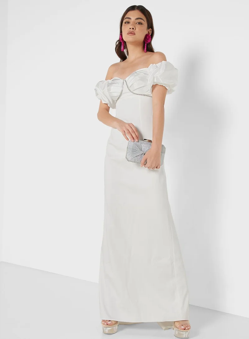 Nocturne Off-Shoulder Maxi Dress