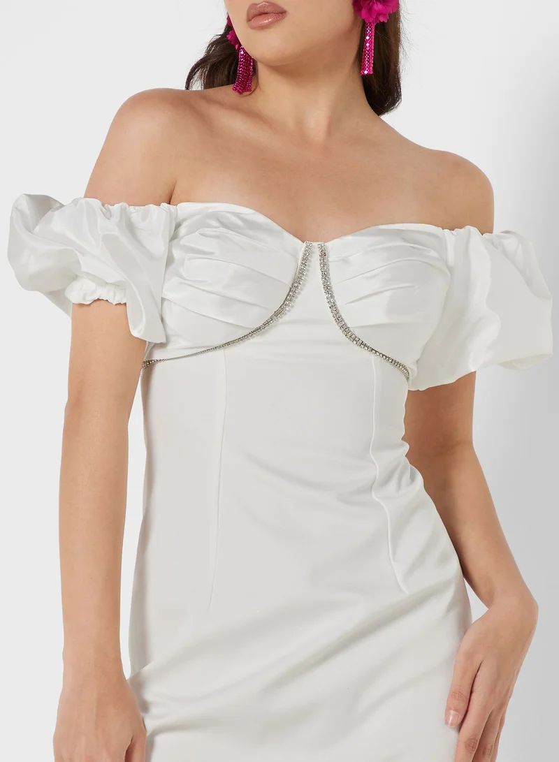 Nocturne Off-Shoulder Maxi Dress