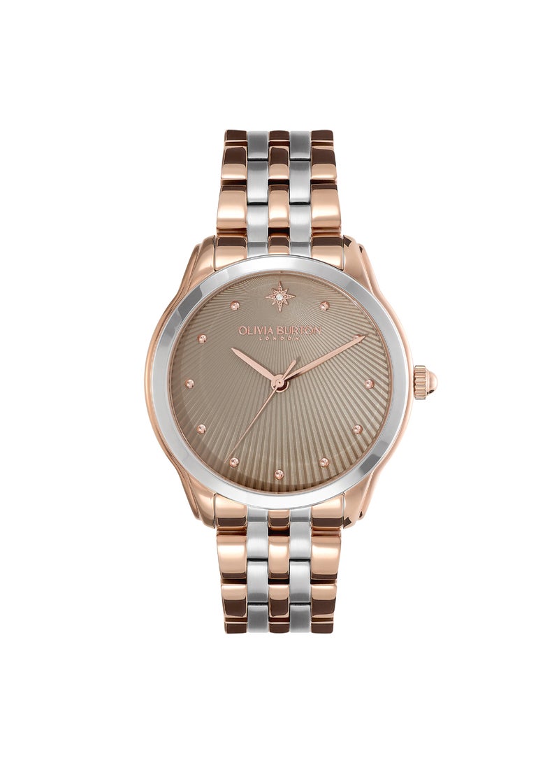 OLIVIA BURTON ROUND ANALOG WOMEN'S PALE GREY & STONE CASE WATCH - 24000050 - Image 1