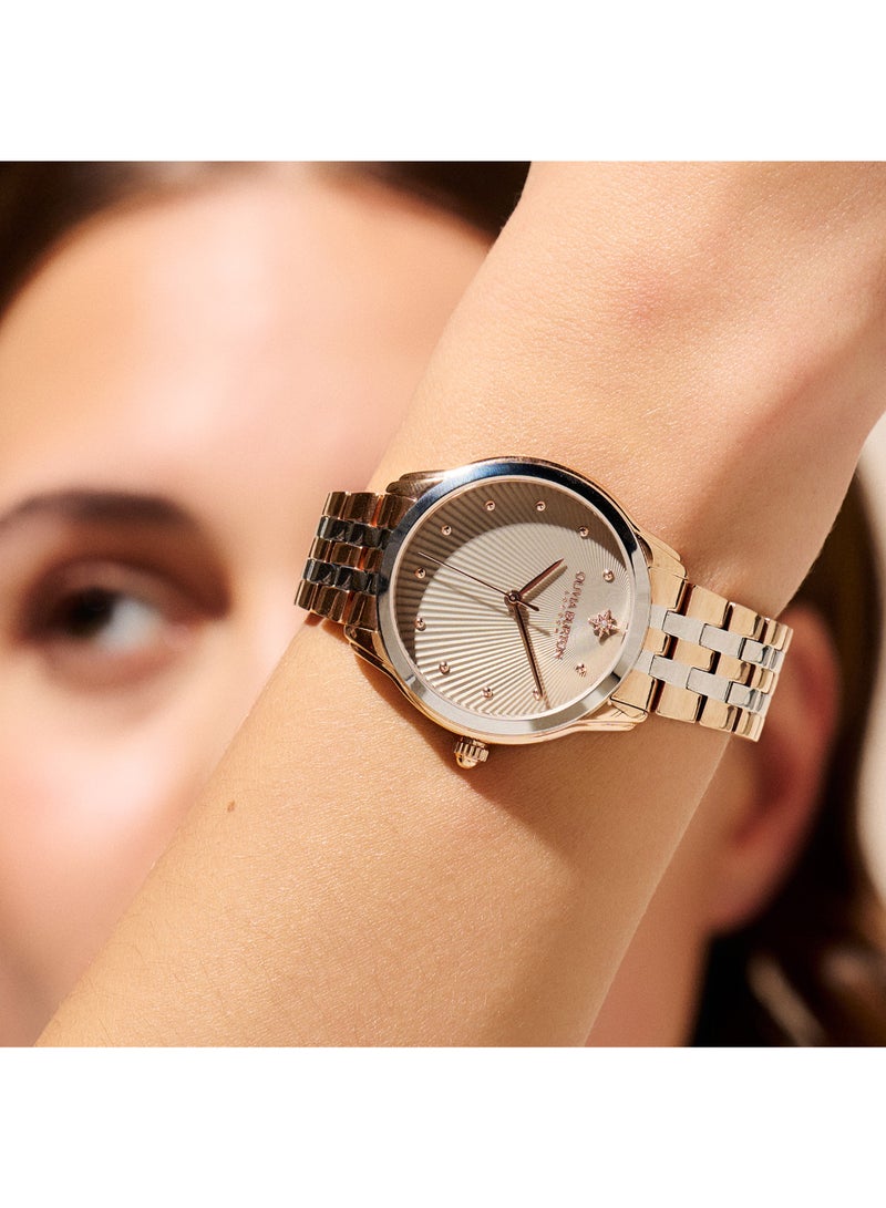 OLIVIA BURTON ROUND ANALOG WOMEN'S PALE GREY & STONE CASE WATCH - 24000050 - Image 3