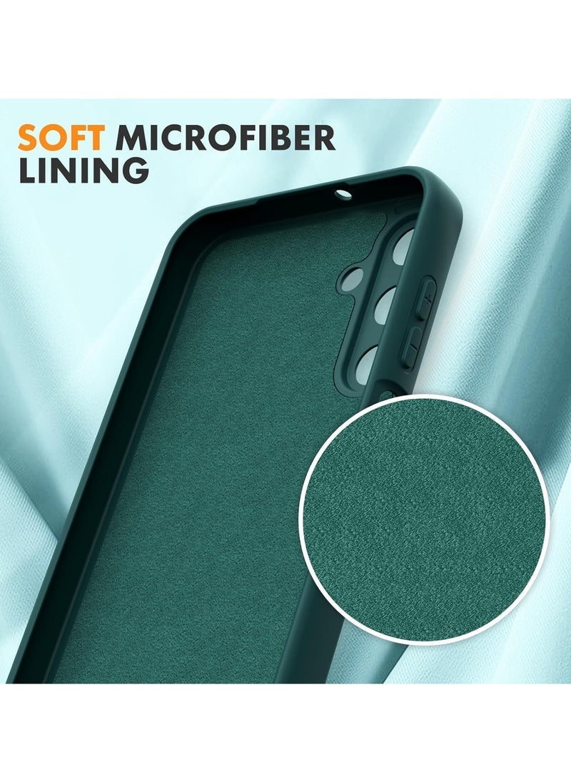 MUNTAQI Samsung Galaxy A15 4G/5G Case, Soft TPU Liquid Silicone Protective Cover with Shockproof Drop Protection, 2-Pack Tempered Glass Screen Protectors, Midnight Green Rubber Gel Phone Case for Samsung A15 – Slim Fit & Scratch Resistant - Image 2