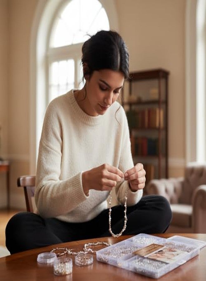 itsy-bitsy Itsy Bitsy My Beads Studio Jewellery Making Kit Gold & Silver Assorted Craft Beads Organised Box DIY Bracelet Set, Jewellery Making kit DIY Beads Craft Set - Image 3