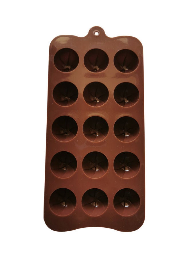 NIBEMINENT 15-Cavity Round Shaped Silicone Mould Brown 11x22cm - Image 3