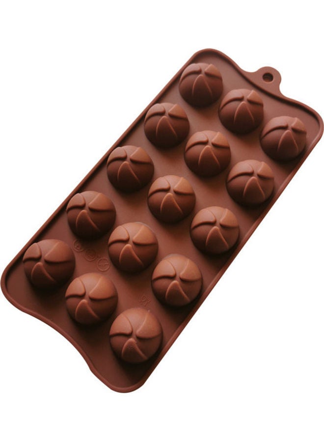 NIBEMINENT 15-Cavity Round Shaped Silicone Mould Brown 11x22cm - Image 2