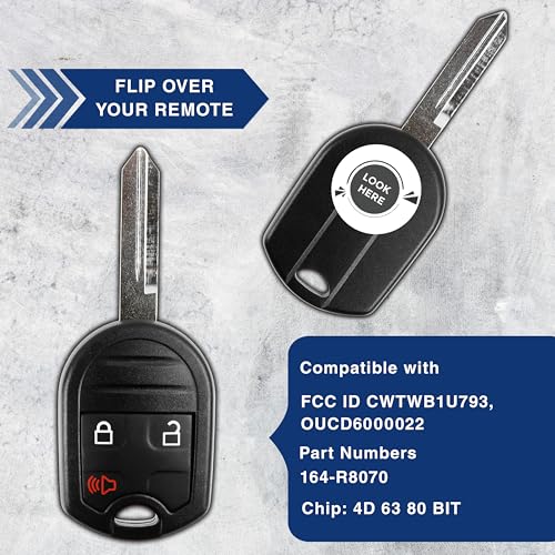 KeylessOption Key Fob for 2001 2002 2003 2004 2005 2006 2007 2008 2009 2010 2011 2012 2013 2014 2015 2016 2017 2018 Ford Lincoln Mercury Remote, 3-Button CWTWB1U793, Programming Guide Included - Image 4