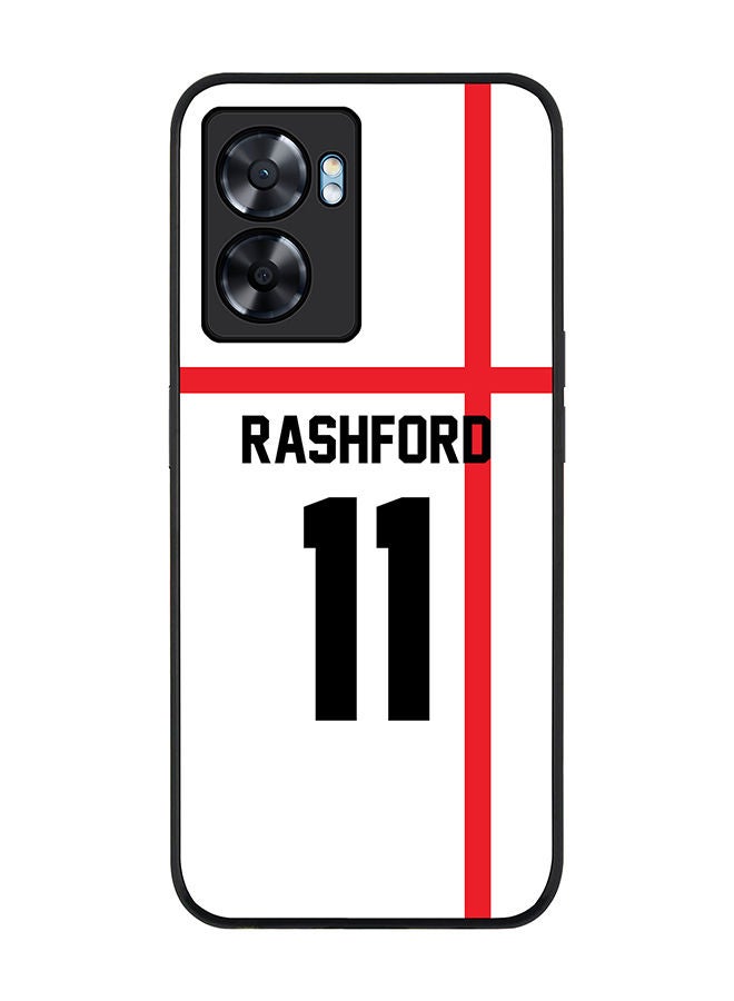 Stylizedd Rugged Black edge case for Oppo A57 Slim fit Soft Case Flexible Rubber Edges Anti Drop TPU Gel Thin Cover - Football Team - England Player Name - Rashford - Image 1