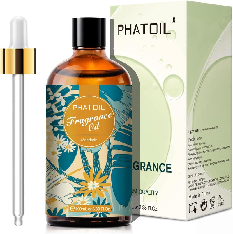 PHATOIL Mandarin Essential Oil 100ml, Essential Oils for Diffuser Humidifier, Mandarin Scented Oil for Aromatherapy, Relaxation, Soap, Candles DIY - Image 2