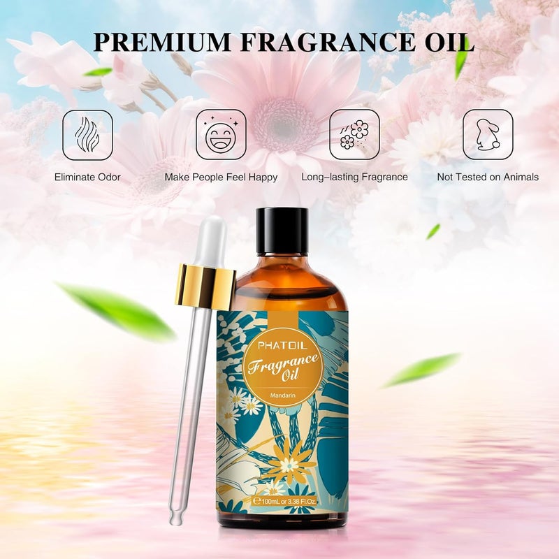 PHATOIL Mandarin Essential Oil 100ml, Essential Oils for Diffuser Humidifier, Mandarin Scented Oil for Aromatherapy, Relaxation, Soap, Candles DIY - Image 5