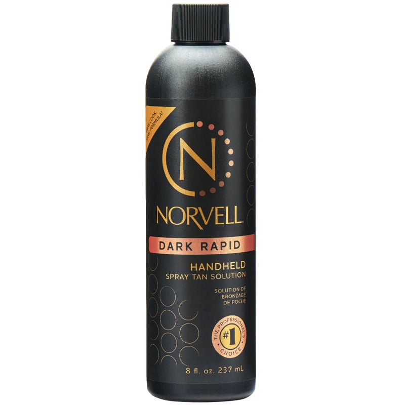 Norvell Premium Spray Tan Solution Dark Rapid 8 Fl. Oz â€“ Professional Sunless Tanning Formula for Fast Natural Bronze Glow, Streak Free, Long Lasting Color - Image 1