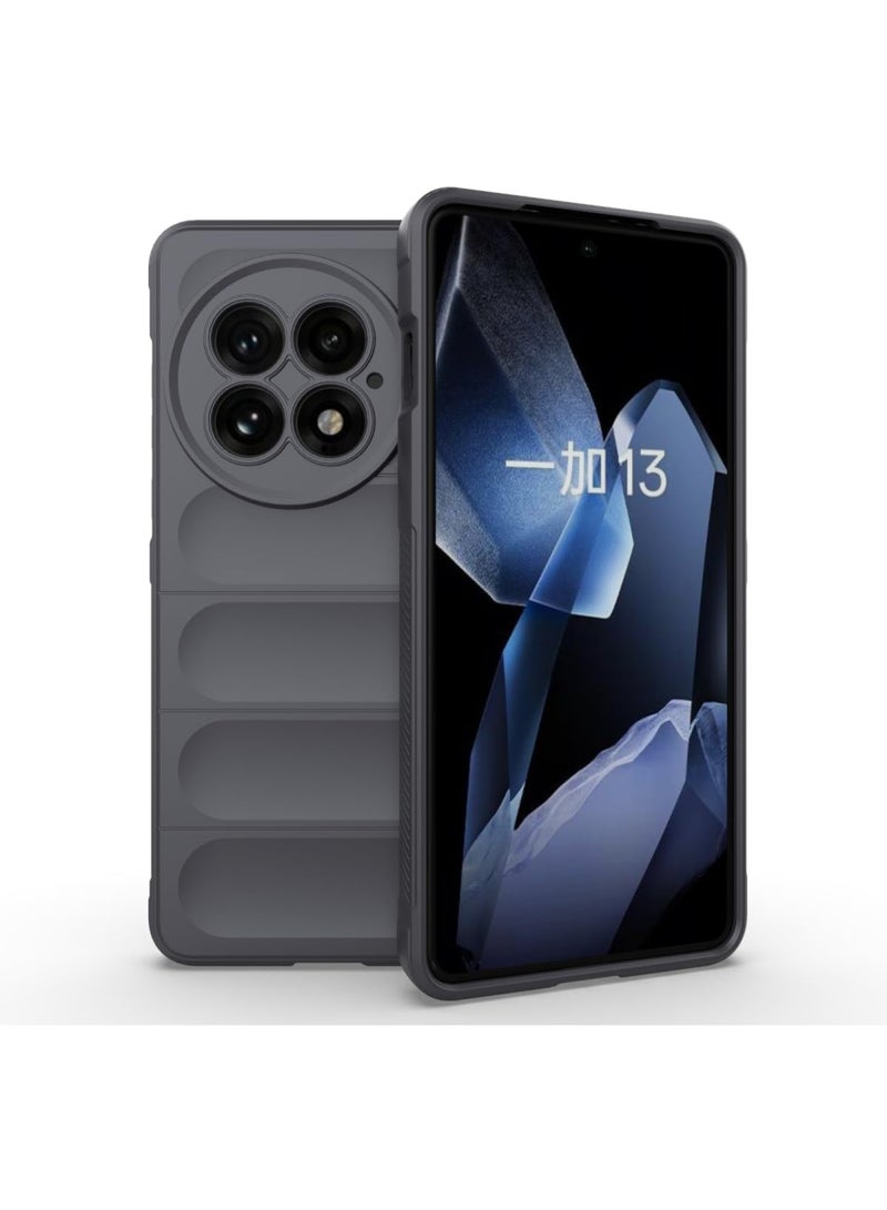 Premium Protection Back Silicone Case Compatible with OnePlus 13 5G Magic Shield Shockproof Case with Camera Protection (Dark Grey) - Image 1