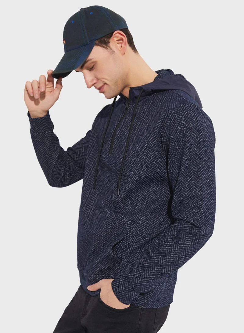 جون Essentail Half Zipper Hoodie