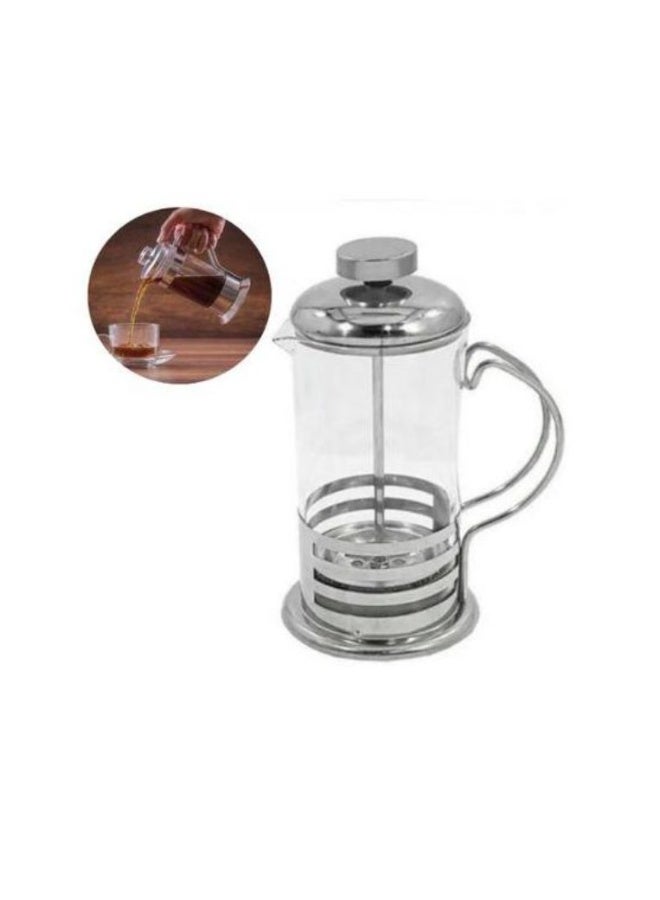 إيباسكت ماكينة تحضير قهوة فرنسية محمولة من الفولاذ المقاوم للصدأ، سيلفر شفافة، 350 مل - Image 1