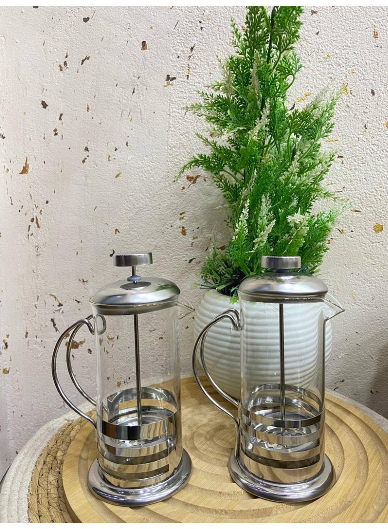 إيباسكت ماكينة تحضير قهوة فرنسية محمولة من الفولاذ المقاوم للصدأ، سيلفر شفافة، 350 مل - Image 4