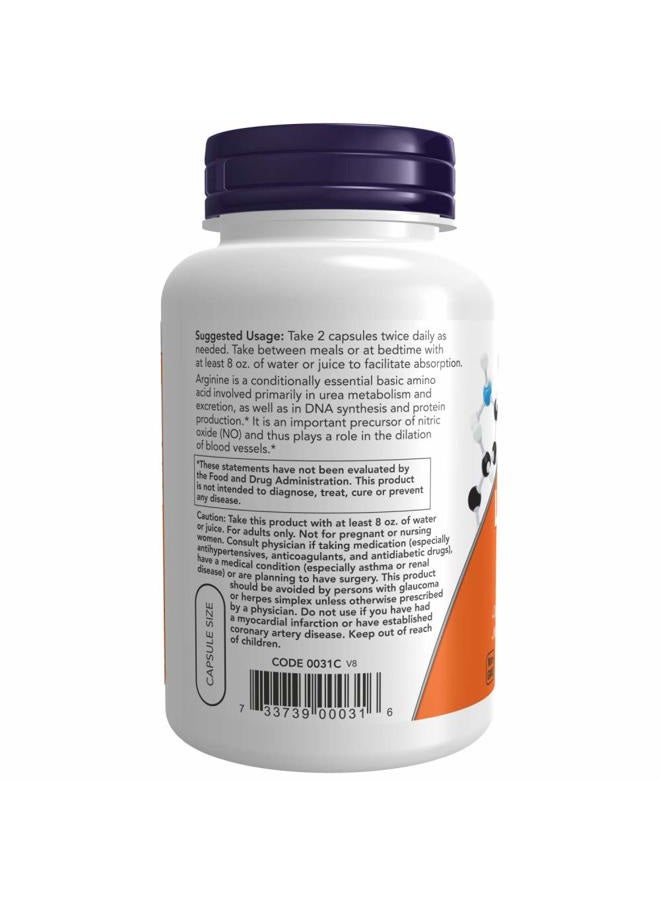 Now Foods L-Arginine, 500 mg, 250 Caps - Image 3