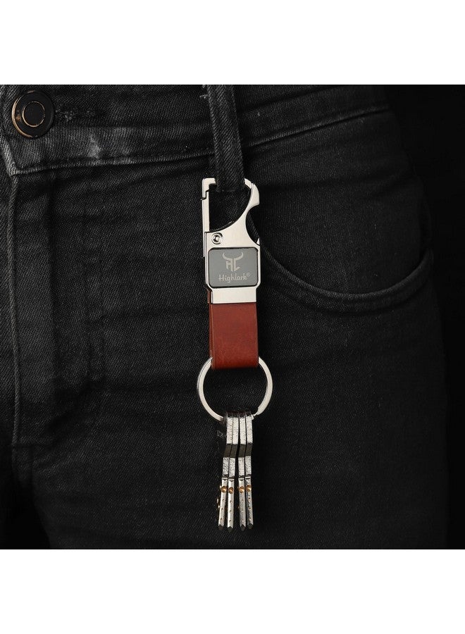 Highlark® Keychain with Faux Leather Loop | Uses For Home, Office, Car & Bike Keyring | Durable & Stylish Key Holder | Carabiner with Bottel opener keychain for Men & Women (Set of 2) - Image 5