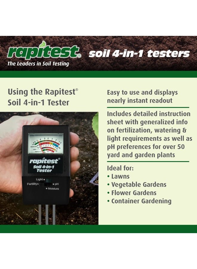 Luster Leaf 1818 Rapitest 4-in1 Soil pH/Moisture/Fertility/Light Tester, Fertility - Image 4