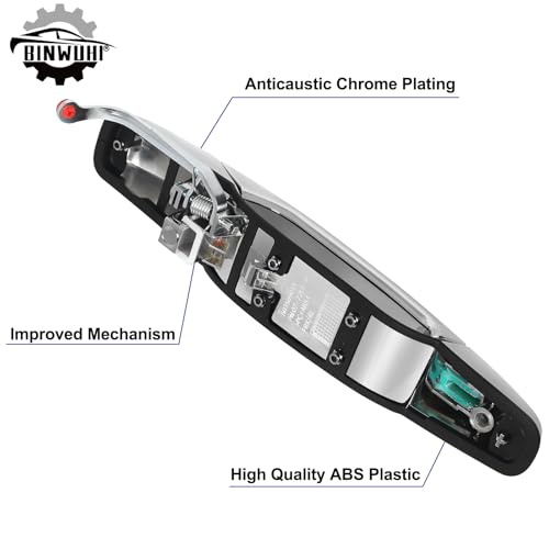 BINWUHI Chrome Exterior Rear Left Driver Door Handle Compatible with The Following Models: 2007-2013 Chevy Silverado Tahoe Avalanche Suburban,GMC Sierra Yukon XL Denali,Cadillac Escalade,15915659 - Image 4