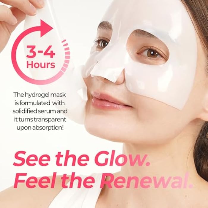 FARMSKIN Activated PDRN + Niacinamide Glow Boosting Hydrogel Mask Set - Refreshing & Hydrating Facial Masks for All Skin Types - Daily Korean Skin Care for Uneven Tone & Impurities (5EA, 1.19 oz) - Image 5