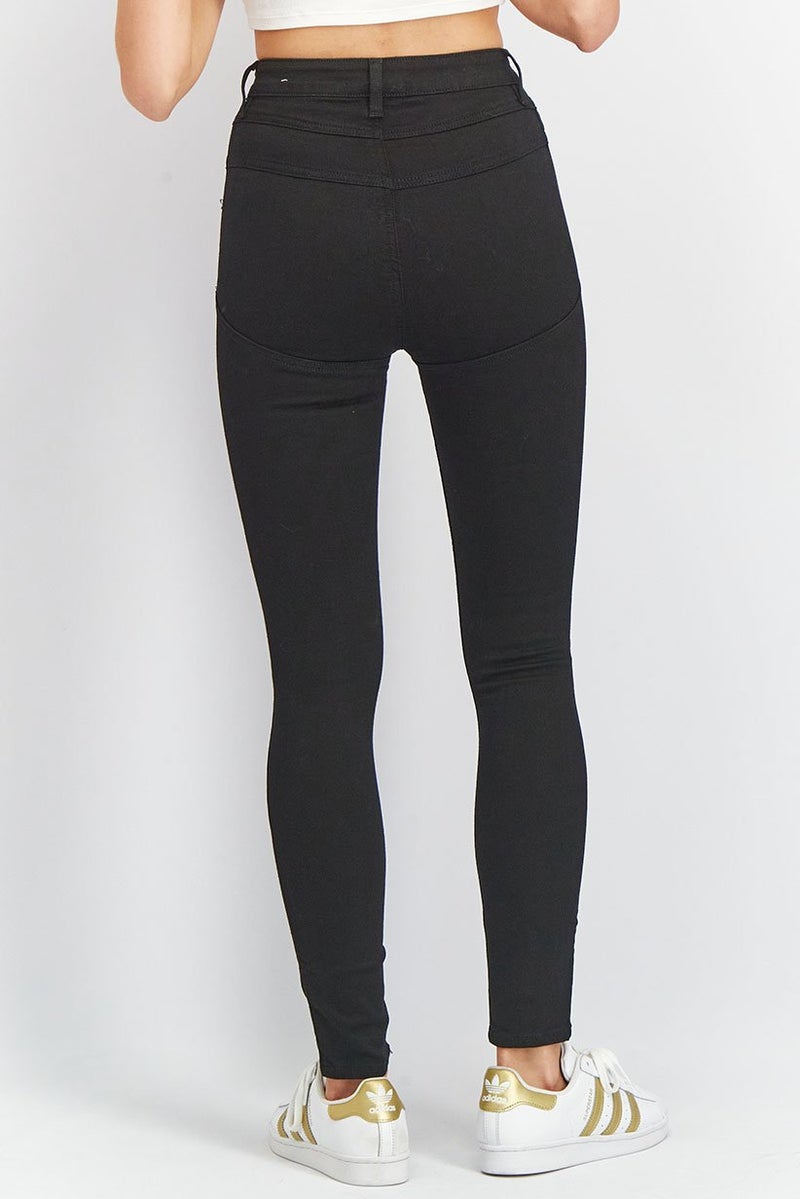 Asos Design Women Skinny Fit Plain Non-Stretchable Denim Jeans, Black - Image 4