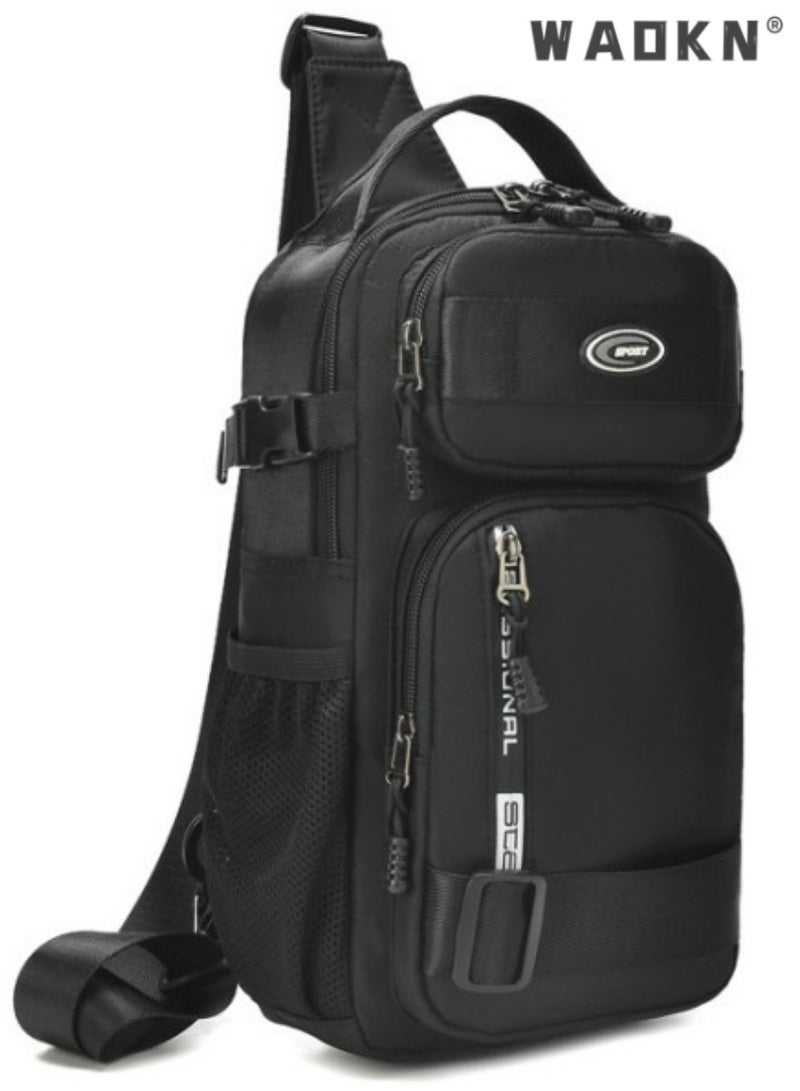 WAOKN Men's Fashionable Casual Shoulder Bag,Sling Backpack Small Crossbody Bag Shoulder Bag for Men Women Chest Bag Hiking Daypack Travel Bag Casual Daypack Backpacks for Walking Biking Gym Sport Cycling - Image 1