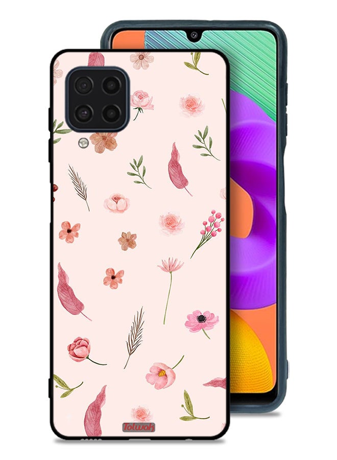 Tolwak Samsung Galaxy M22 Protective Case Cover Leaves And Roses Pattern - Image 1