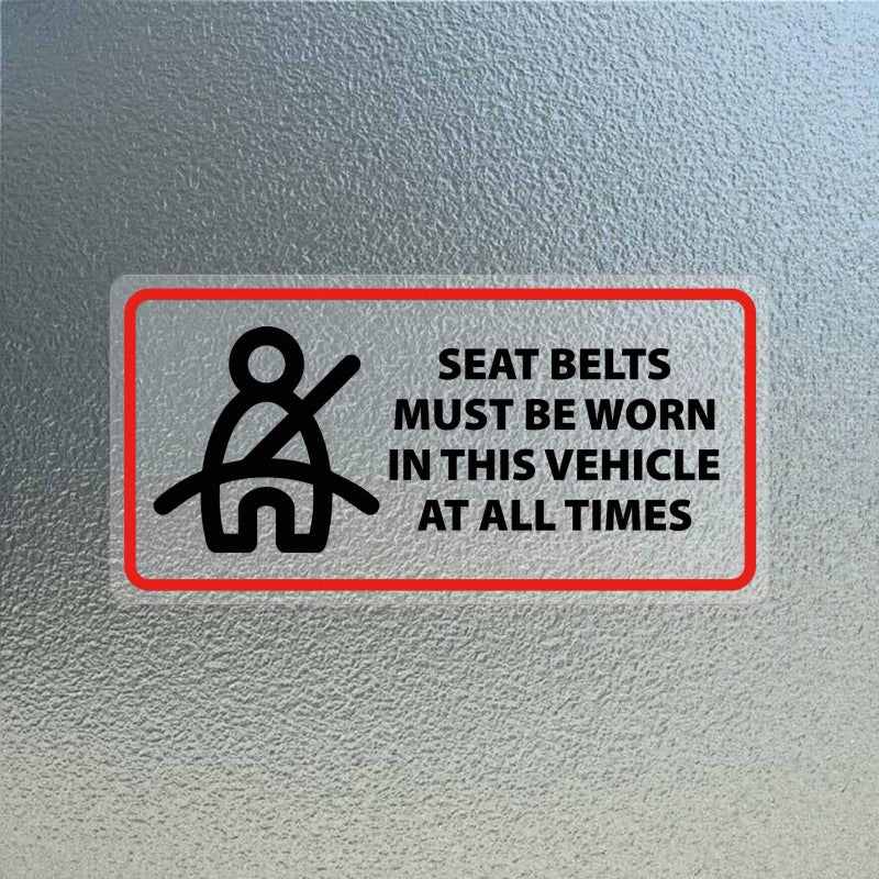 YIKIADA 10 Pack Seat Belts Must Be Worn in This Vehicle at All Times Sticker 24 Inches Caution Warning Safety Sign Self Adhesive Vinyl Waterproof Decal for Car Taxi Truck - Image 3