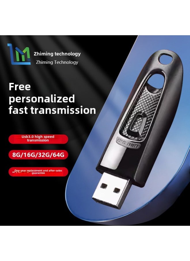 High-speed Usb3.0 Push-pull USB 64g128G Car Music USB Gift Bidding USB Campus Gift USB-Colors:Red-Capacity:256GB  - Image 2