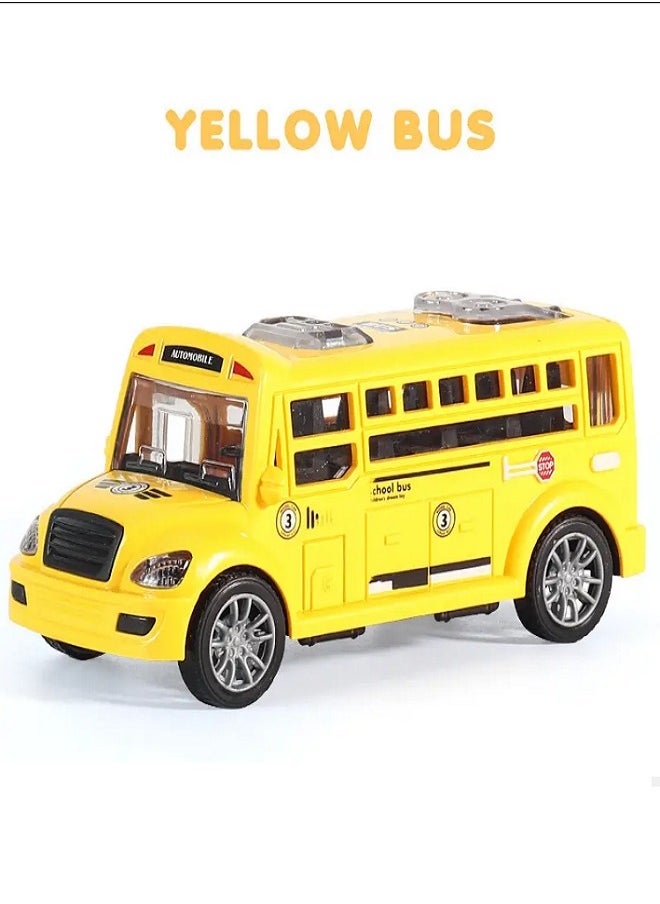 Yiwu Baby School Bus Toy - It Can Open  Door - School Bus For Boys Girls -  Fall-Resistant - Mini School Model Toy Bus (Yellow)  - Image 1