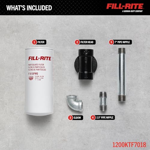 FILL RITE مجموعة فلتر الجسيمات 10 ميكرون 18 جالون في الدقيقة 1200KTF7018 من فيل رايت - Image 2