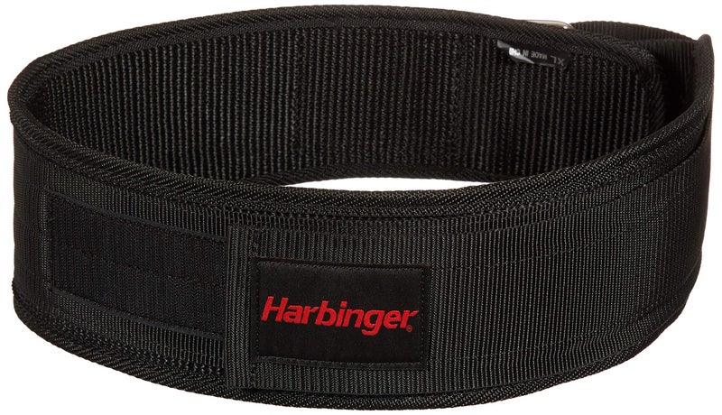 Harbinger 360890 4-Inch Nylon Weightlifting Belt, Medium,Black - Image 1