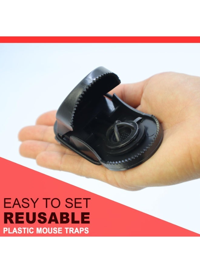 Pack of 6 Rodent Snap Traps - Quick and Effective Rat and Mouse Traps, Highly Sensitive, Easy to Set and Reusable, Plastic Design Ideal for Both Indoor and Outdoor Use, Mouse Control - Image 3