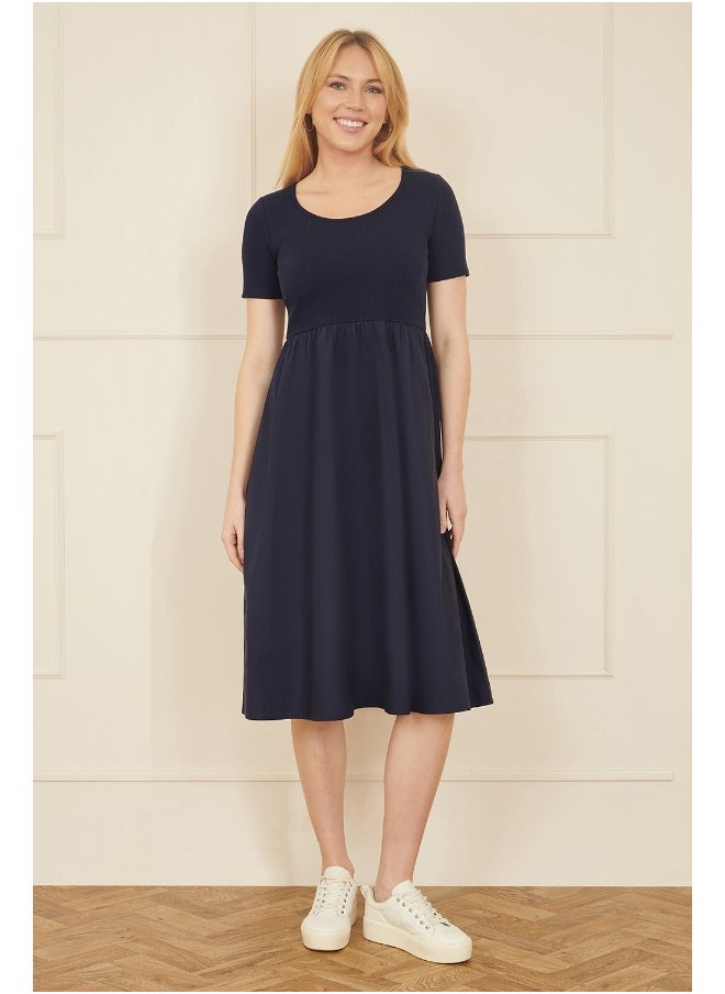 Yumi Navy Fit-and-Flare Dress  - Image 2