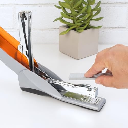Swingline مُدبِّس سوينغلاين، سعة 25 ورقة، أوبتيما 25، خالي من التكتل، جهد مُخفَّض، مقبض ناعم، برتقالي ورمادي (66402) - Image 4