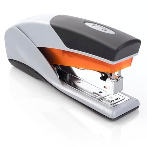 Swingline مُدبِّس سوينغلاين، سعة 25 ورقة، أوبتيما 25، خالي من التكتل، جهد مُخفَّض، مقبض ناعم، برتقالي ورمادي (66402) - Image 5