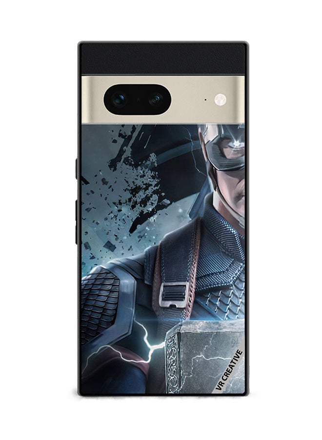 VR CREATIVE Protective Case Cover For Google Pixel 7 Captain America Design Multicolour - Image 1