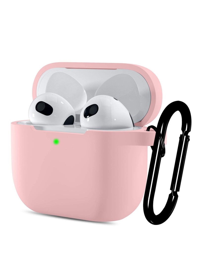 سزوكست - غطاء حافظة AirPods 4 مع سلسلة مفاتيح حماية كاملة للجسم من السيليكون الناعم اللطيف المقاوم للصدمات متوافق مع غطاء AirPods الجيل الرابع 2024 للنساء والرجال LED أمامي مرئي باللون الوردي - Image 1