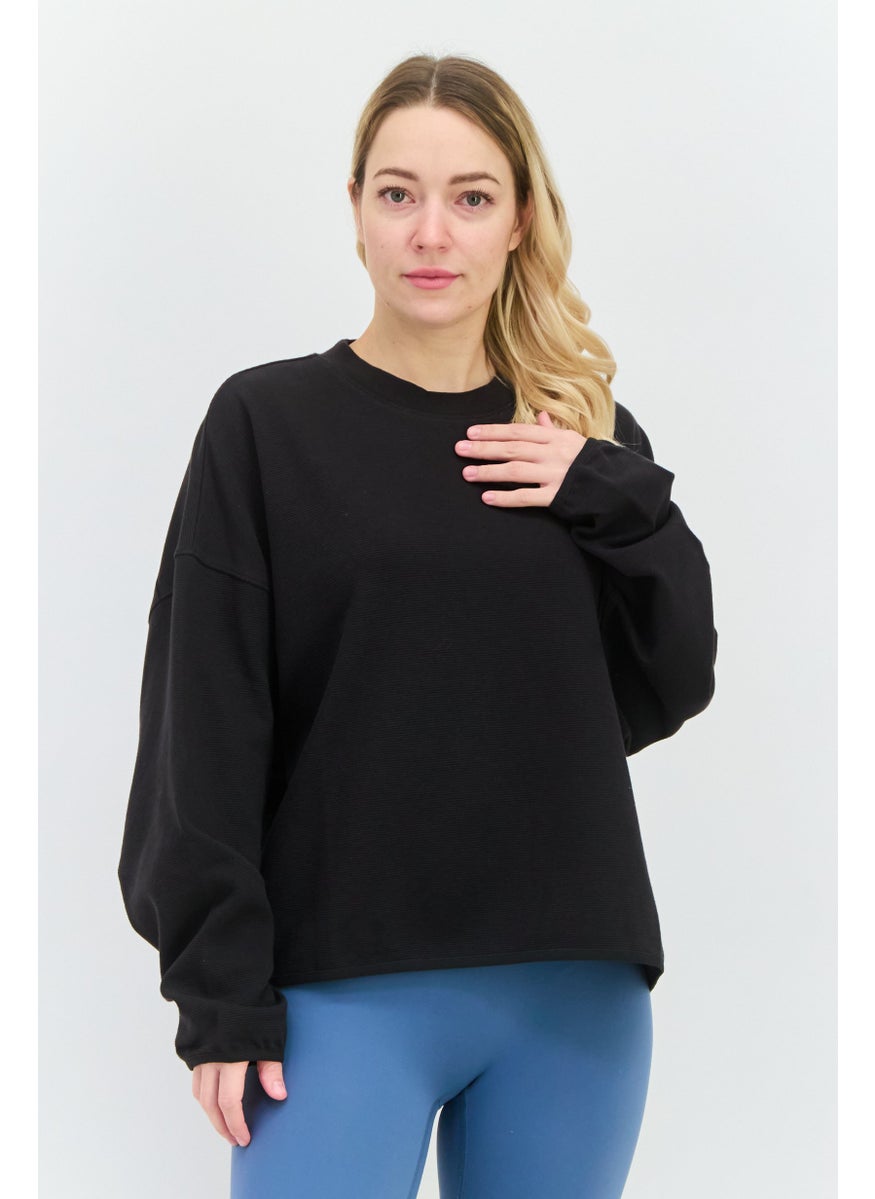 PUMA Women Sportswear Fit Long Sleeves Outdoor Sweatshirt, Black  - Image 1