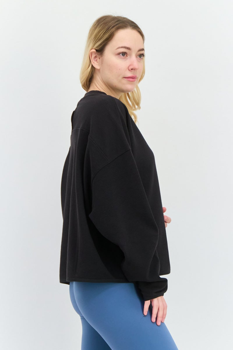 PUMA Women Sportswear Fit Long Sleeves Outdoor Sweatshirt, Black  - Image 2