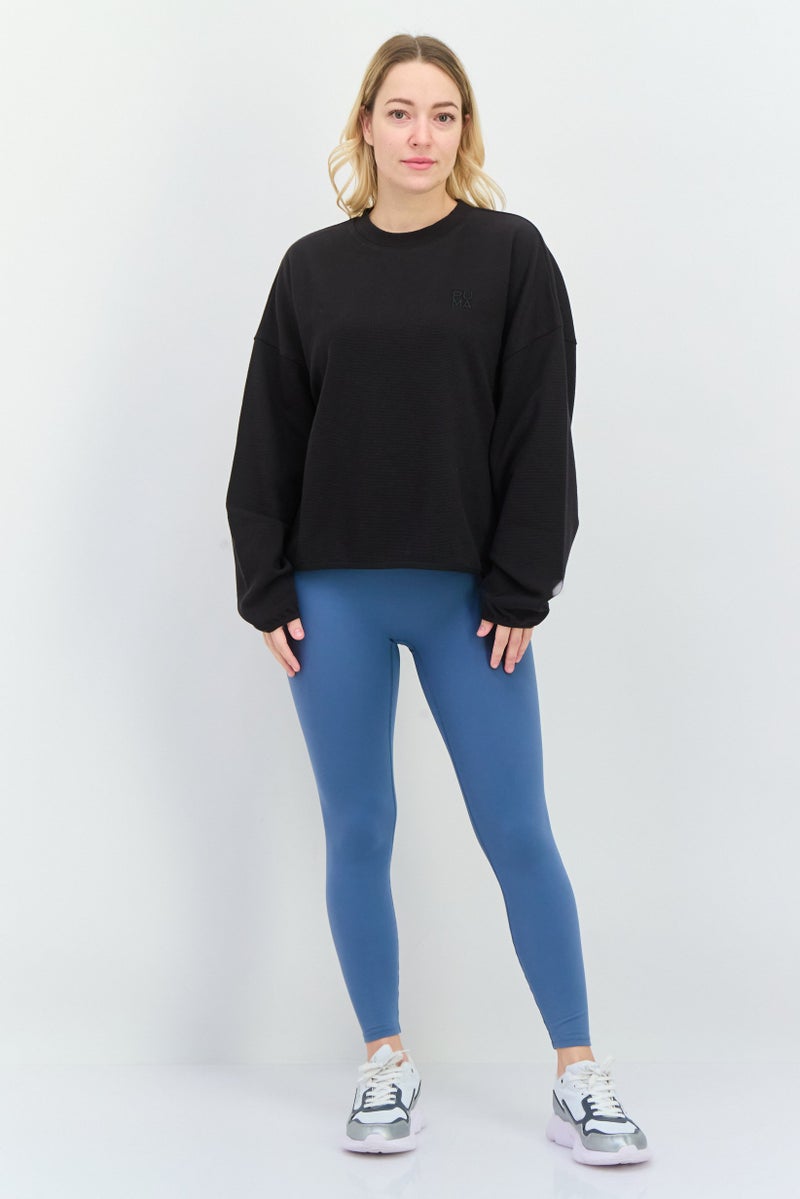 PUMA ملابس رياضية نسائية بأكمام طويلة مناسبة، خارجية، سويت شيرت، أسود - Image 4