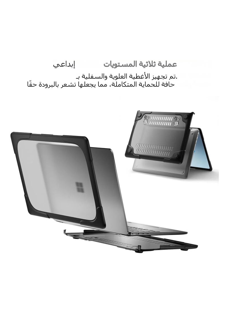 عام غطاء متوافق مع Microsoft Surface Laptop 7 13.8 بوصة 2024 (الموديل: 2036)، غطاء متين مع حامل قابل للطي - غطاء مقاوم للصدمات ومتين. - Image 2