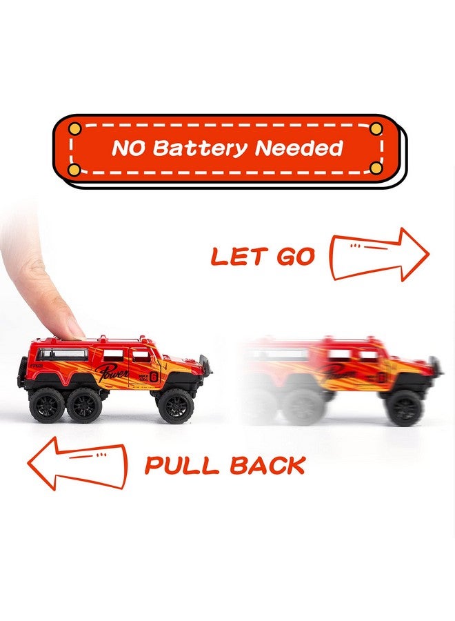 KIDAMI Diecast Toy Trucks 4 Pack Pull Back Toy Cars Openable Doors Off-Road Car Toys Birthday Gift For Boys And Toddlers (Colorful) - Image 2