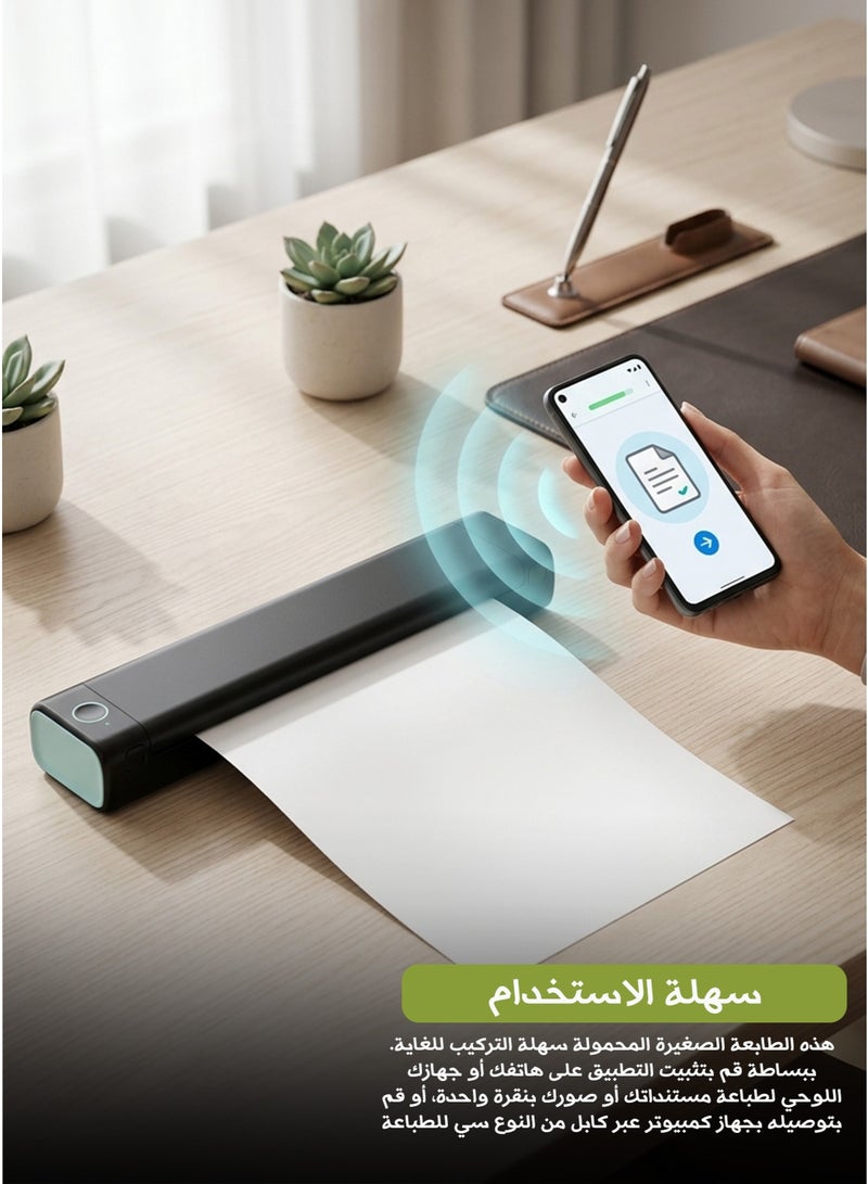 فوميمو طابعة ملصقات الشحن الحرارية، طابعة لاسلكية تعمل بتقنية بلوتوث، تدعم ورق طباعة A4 بعرض 216 مم، تقنية بدون حبر، لشحن الطرود، تدعم أنظمة ويندوز وأندرويد وiOS - Image 1
