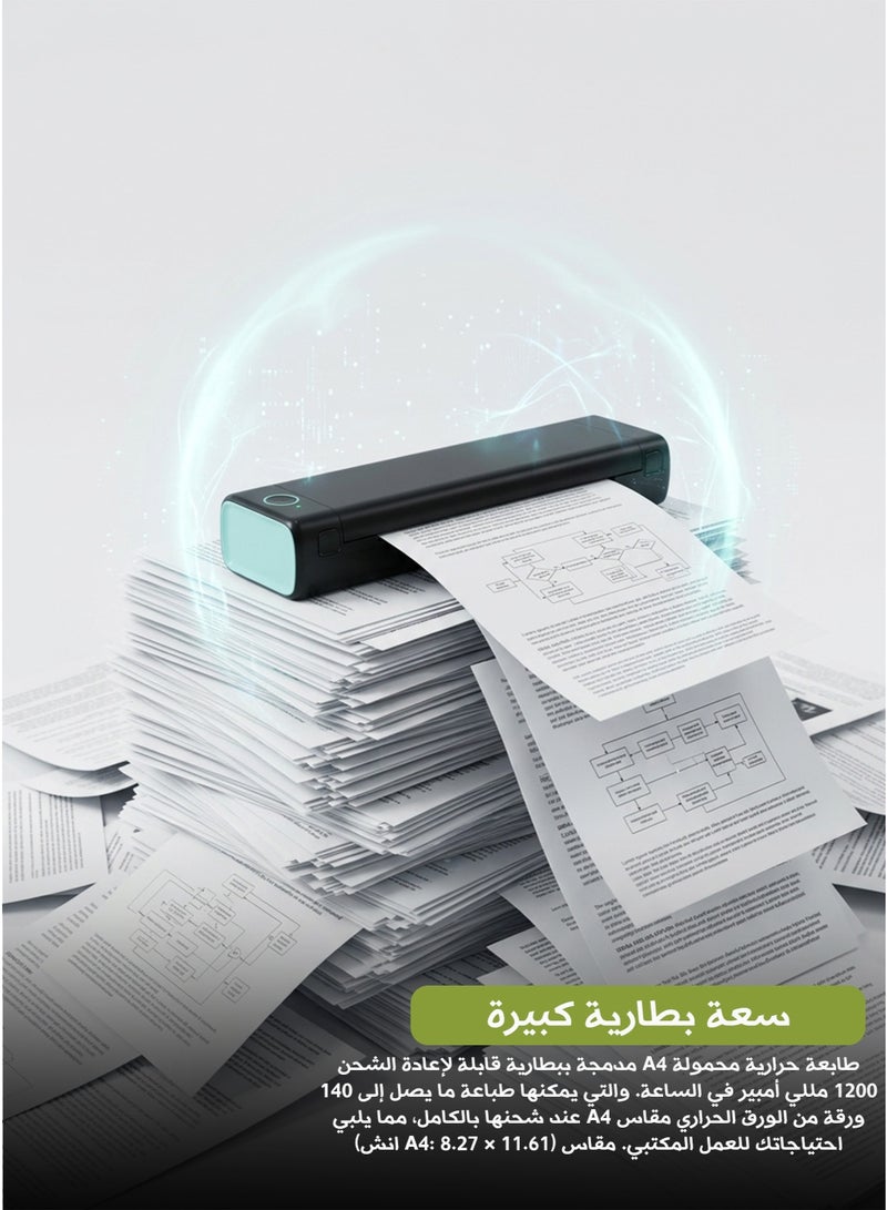 فوميمو طابعة ملصقات الشحن الحرارية، طابعة لاسلكية تعمل بتقنية بلوتوث، تدعم ورق طباعة A4 بعرض 216 مم، تقنية بدون حبر، لشحن الطرود، تدعم أنظمة ويندوز وأندرويد وiOS - Image 5