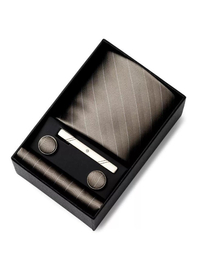 أوليس فيرس  هدية عيد الحب للرجال: مجموعة ربطة عنق رسمية (6 قطع) من البوليستر الحريري مع صندوق هدية، إكسسوارات للمكتب والحفلات والزواج - Image 2