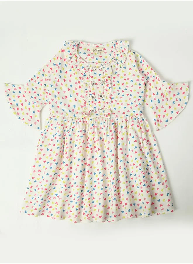 بيلا مودا Ditsy Heart Print Casual Cotton Dress by Styli