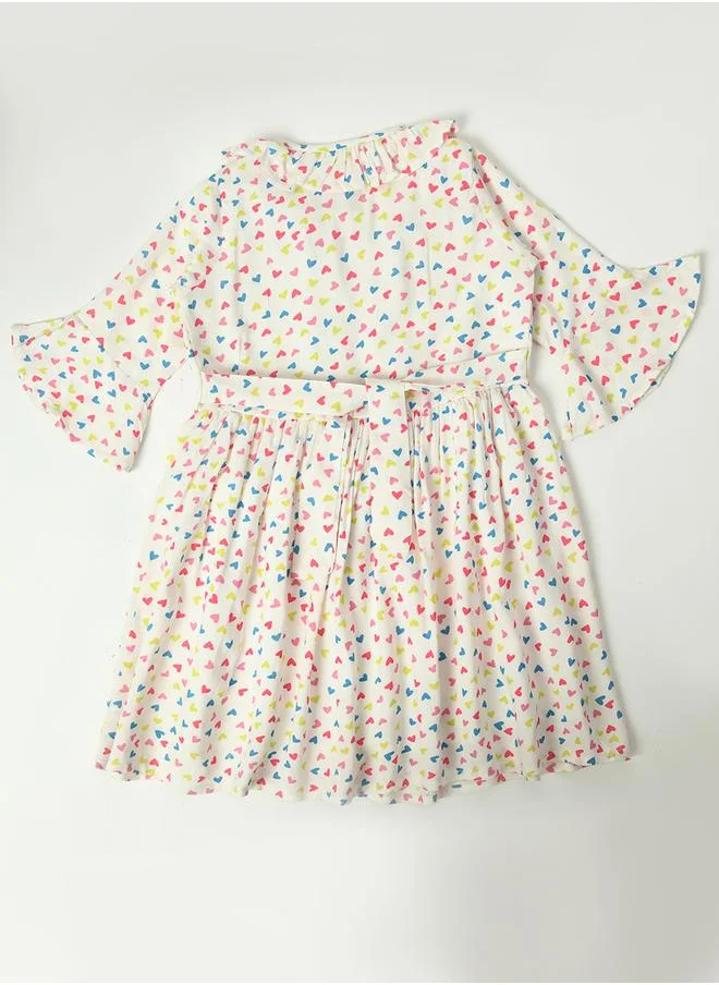بيلا مودا Ditsy Heart Print Casual Cotton Dress by Styli