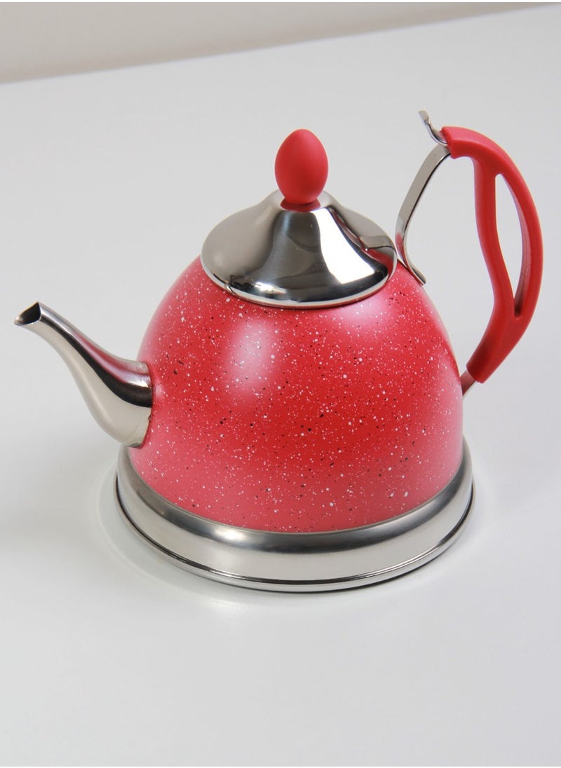 Multi-coloured jug for tea and milk, with an elegant touch.