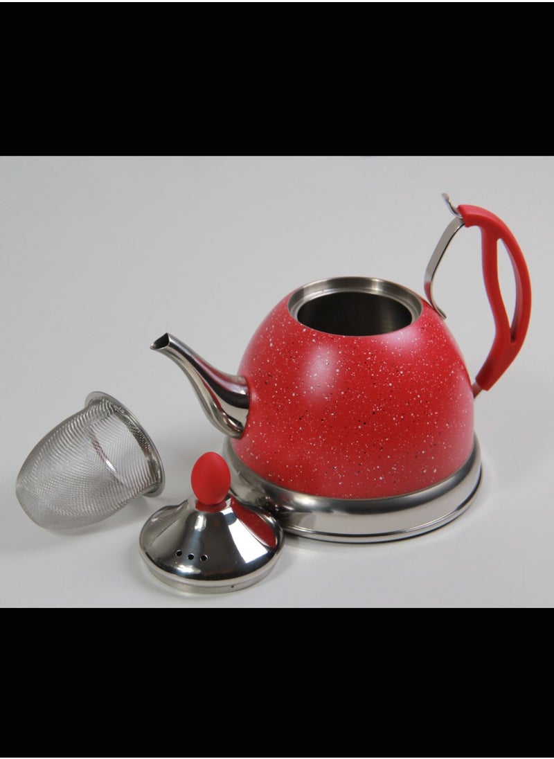 Multi-coloured jug for tea and milk, with an elegant touch.