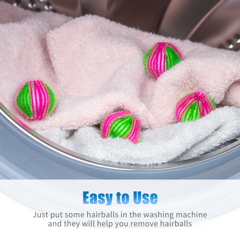Laundry Lint Remover Washing Balls 6 Pack Red Type 3 Hair Catcher Balls for Washer Dryer - Reusable Lint Remover Balls for Machine Cleaning - Image 4