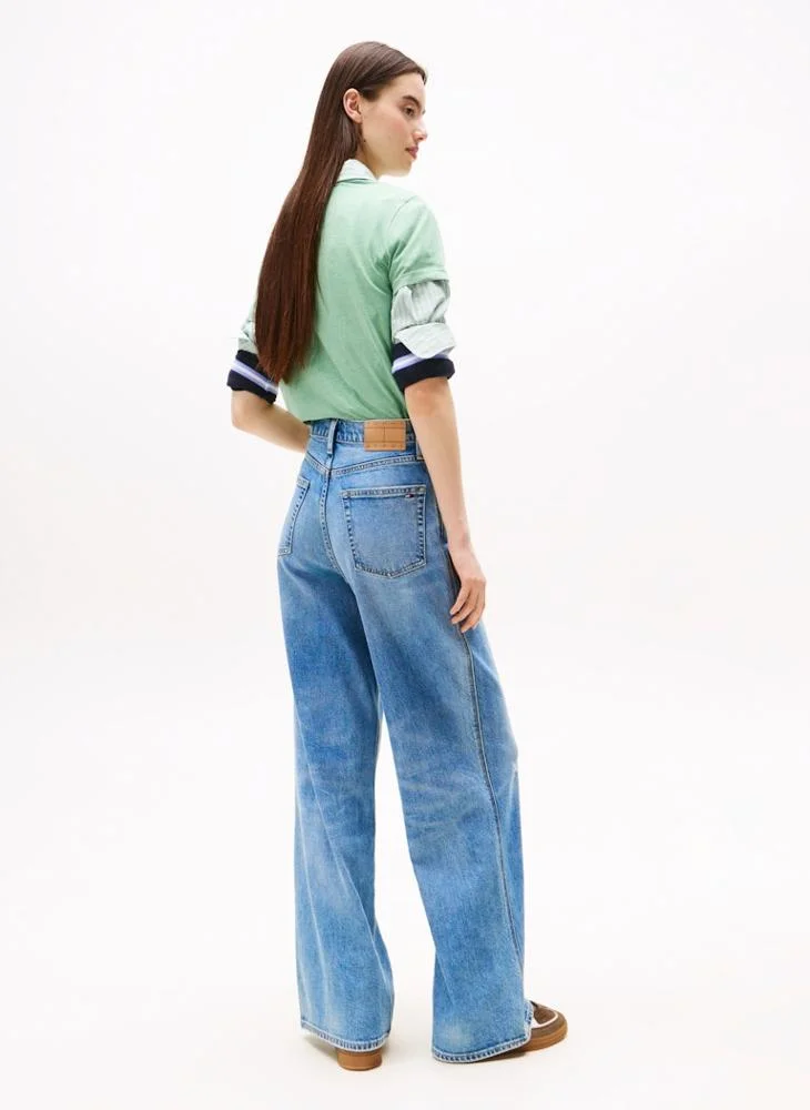 تومي جينز جينز واسع عالي الخصر